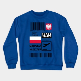 Warsaw Poland travel ticket Crewneck Sweatshirt